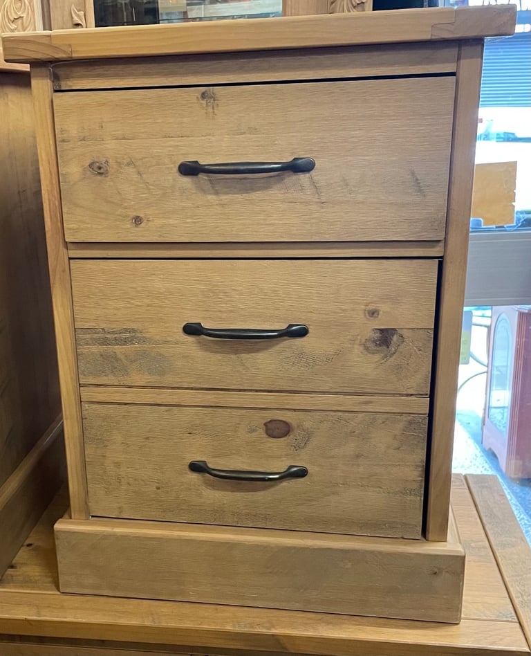 Two solid wood bedside cabinets