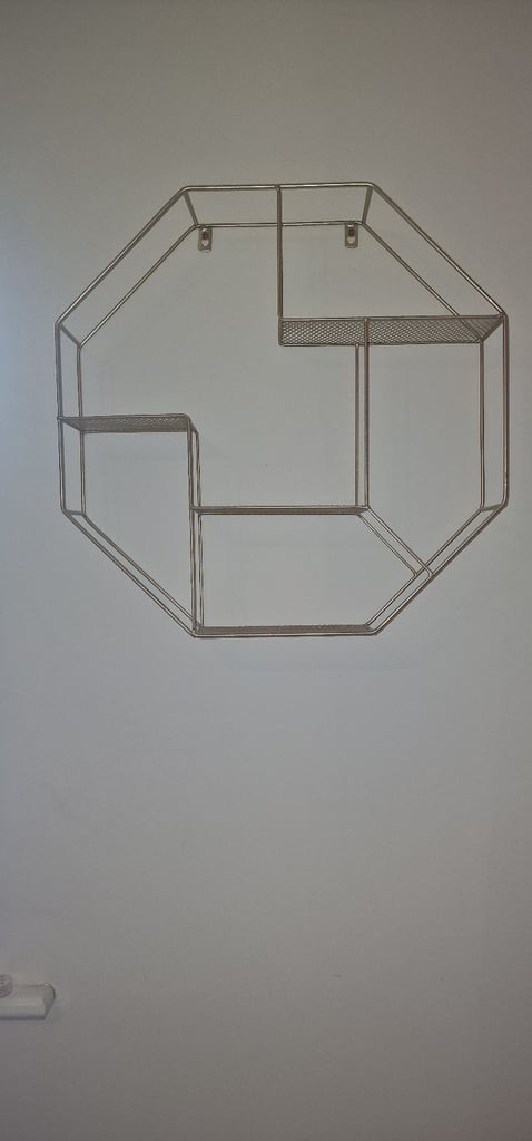 image for Gold hexagon wall shelf