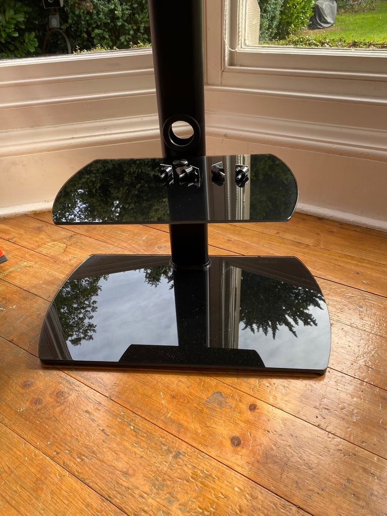 Black Glass TV Stand Excellent Condition 