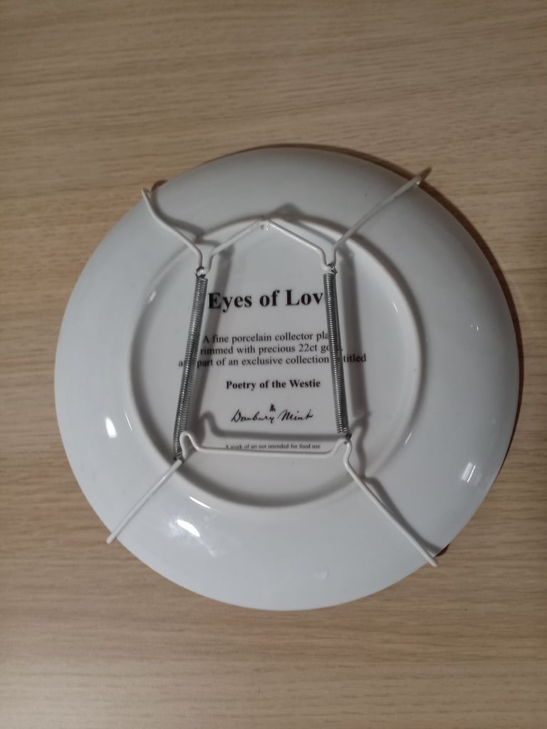 Danbury Mint "Eyes of Love" Westie Collector Plate - Poetry of the Westie Series