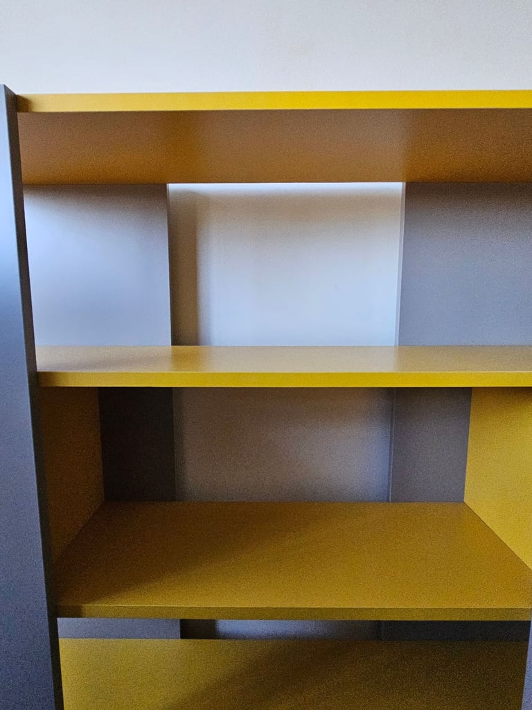 WAYFAIR - 4-Tier Bookcase – Light Mocha/Mustard (As Good As New)