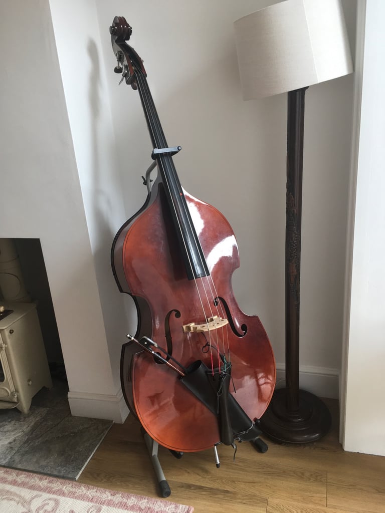 image for Double bass with bow, stand and pickup