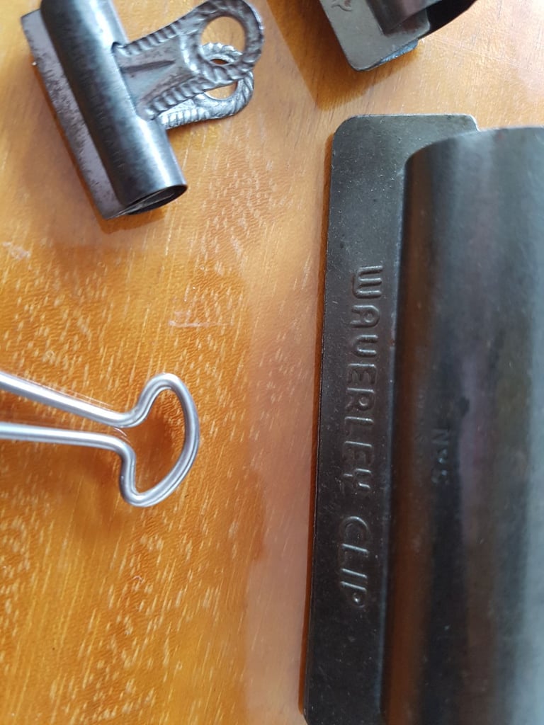 Vintage set of bulldog clips by Waverley