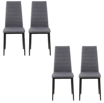 Set of 4 Dining Chairs Upholstered Fabric Accent Chairs with Metal Leg