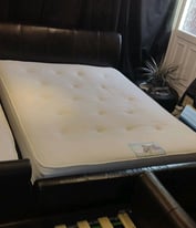 Kingsize bed, faux leather with luxurious mattress 