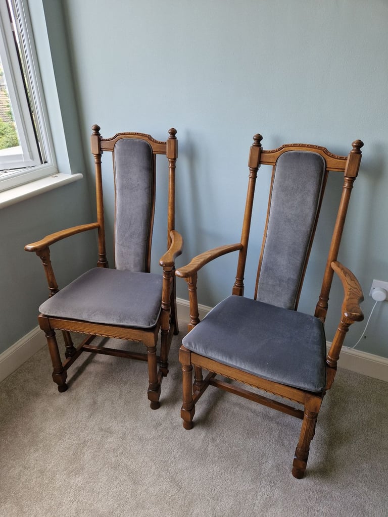 Ercol High Back Dining Chairs Reupholstered 