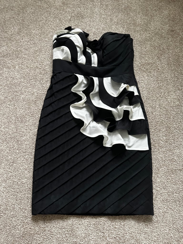 image for Ben de Lisi Black & white bandeau cocktail dress size 8