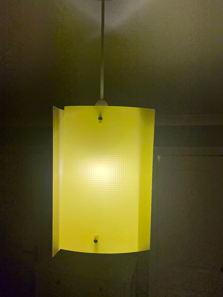 Yellow frosted glass lampshade