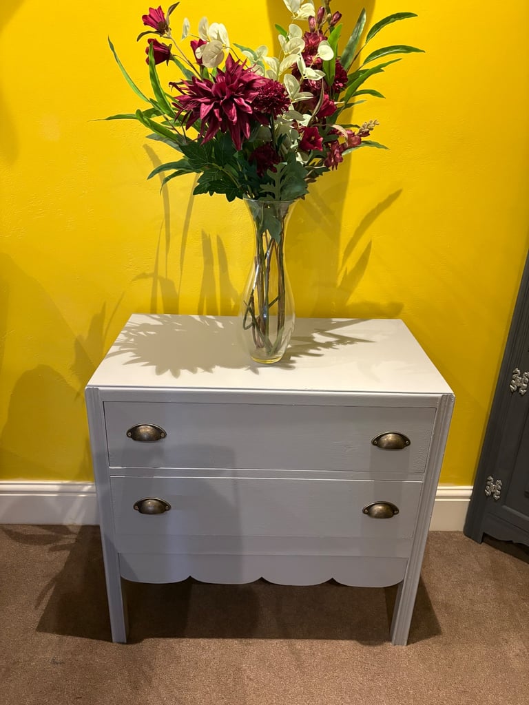image for Lovely chest of drawers upcycled and finished in queens colour (light grey) 