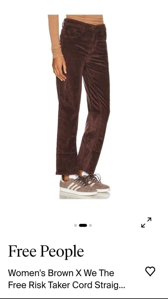 Free People Risk Taker Cord Straight Choclate Cords