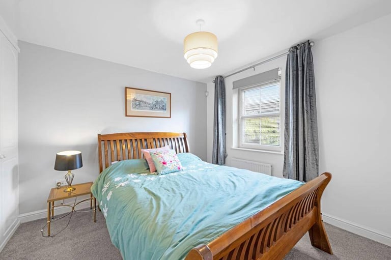 King Size Wooden Bed Frame with Mattress – £120 (Bathgate, Pick Up Only)