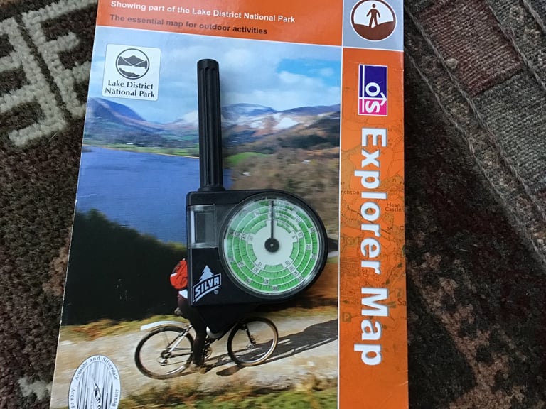 Silva map measure distance with magnifying glass