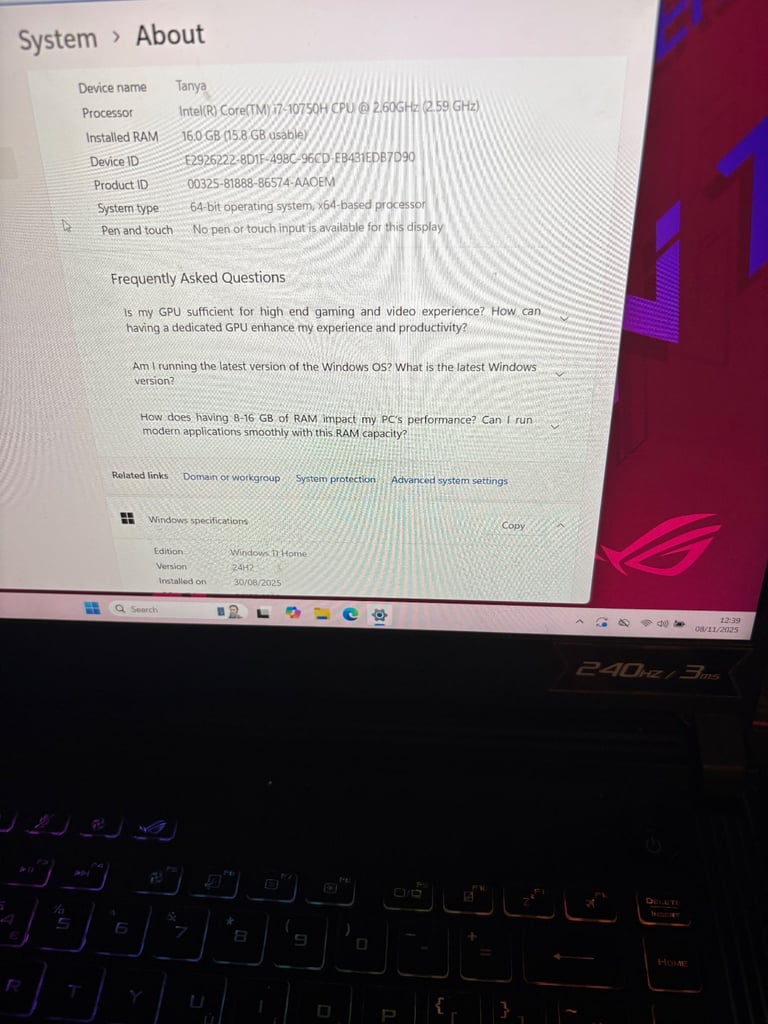 Gaming laptop Strix rog g15