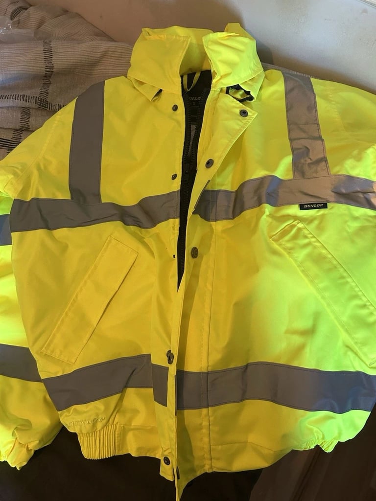 image for Dunlop Hi-Vis Bomber Jacket – Small, Brand New