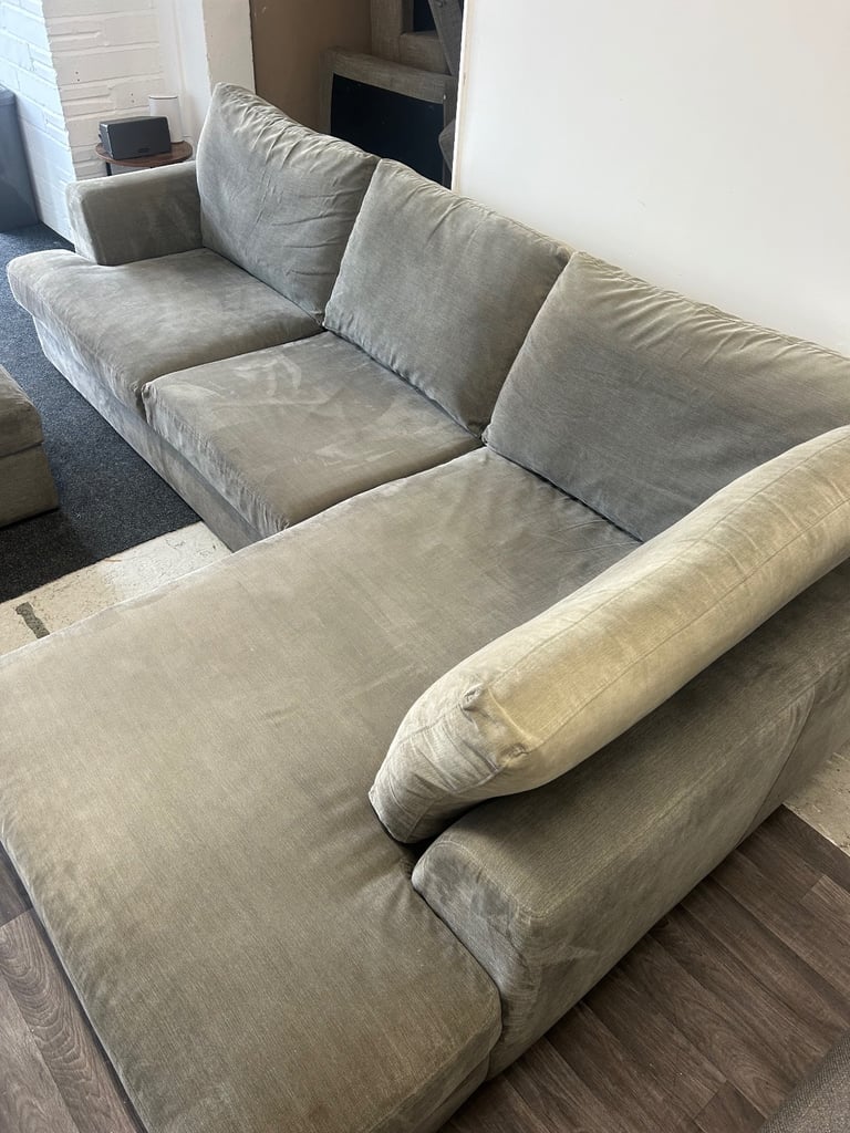 Grey NEXT L shape corner sofa with footstool (Can deliver!)