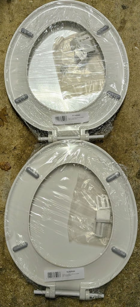 2x Wirquin Celmac Calypso Dual Position Plastic Toilet Seat & Cover