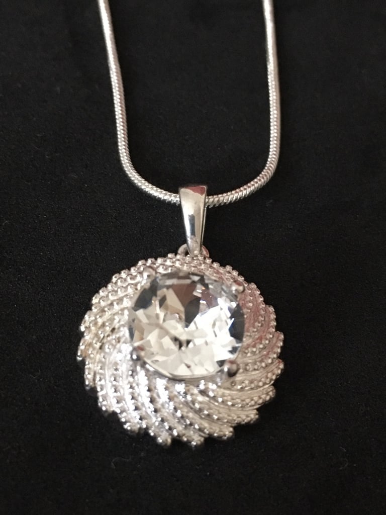 image for SWAROVSKI 925 Sterling Silver Pendant On 20” Inch 925 Snake Chain