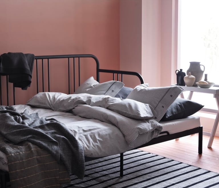 IKEA FYRESDAL Daybed w/ 2 Firm Mattresses – Converts to Double Bed, Space-Saving & Stylish