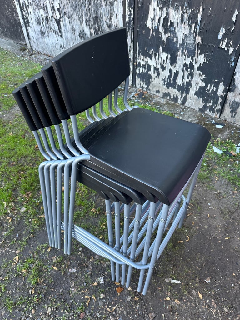image for Ikea Stig Metal and Pvc High Chairs 