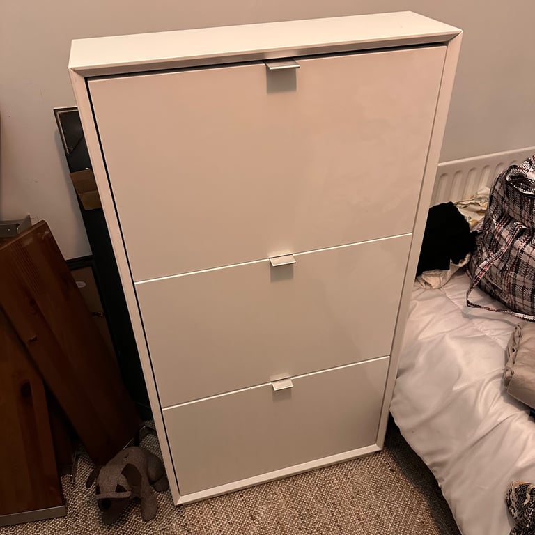 image for MADE brand - white gloss shoe cabinet 