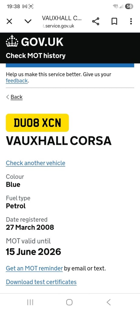2008 vauxhal corsa 1.2 