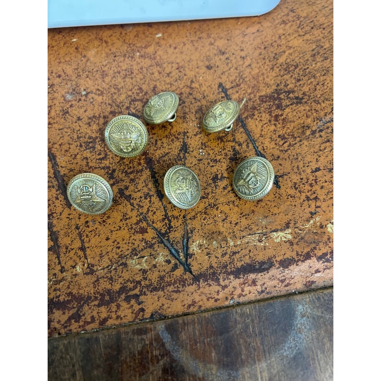 Police Officer Brass Buttons x 6