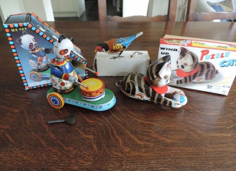 3 x Metal/Tin Wind Up Toys