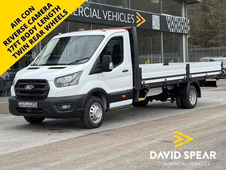  Ford Transit TDCI 130ps 350 DRW L5 XLWB 17ft Dropside with Upgraded 12 Touchscreen, Rev Dropside...