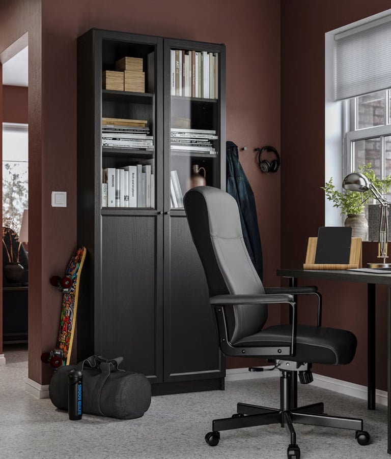 MILLBERGET Swivel chair, Murum black