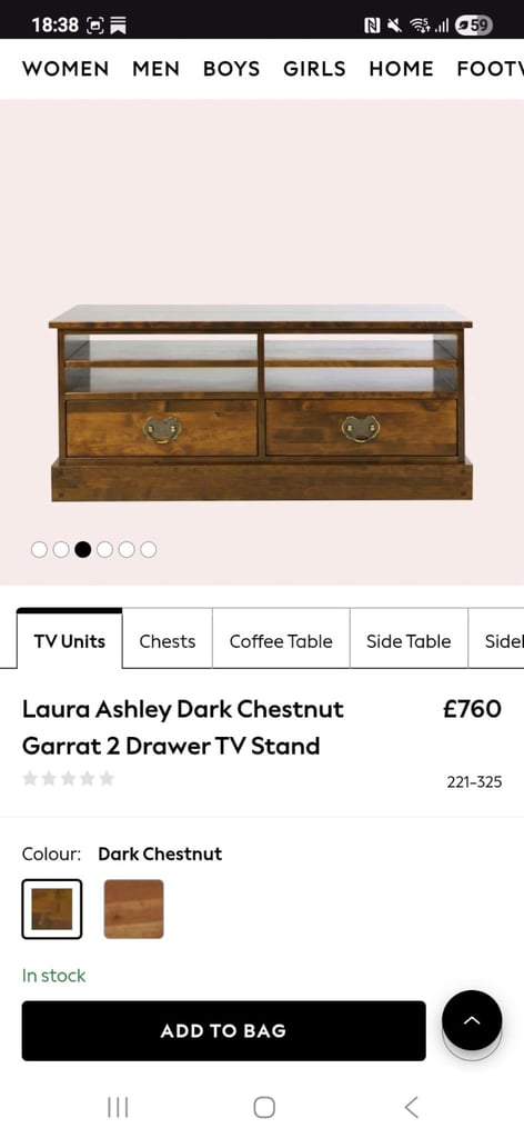 Laura Ashley Dark Chestnut Garrat TV Stand