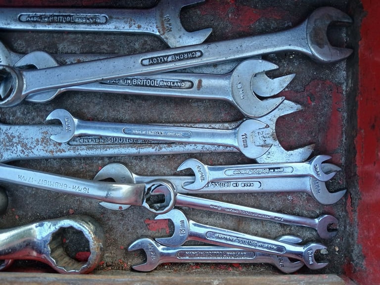Vintage Britool  1/2 Drive Mixed Sockets and Spanners.