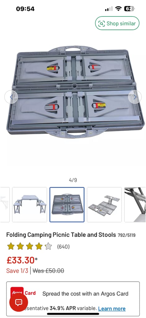 Portable 4 Camping Table and chairs 