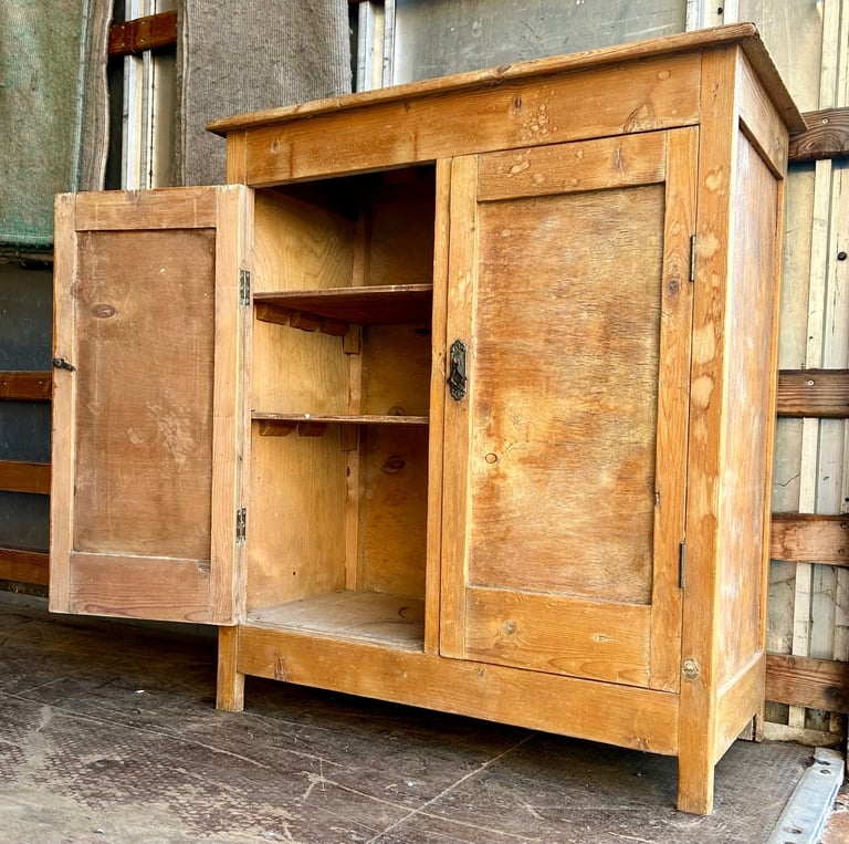 Old pine/ply panel 1920s/30s cupboard