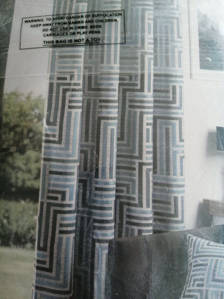 BNIB Teal curtains 132in x90 inch Delta Harry Corry 