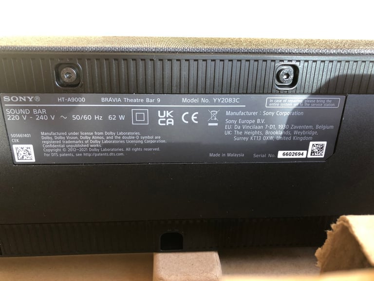 Sony Bravia Theatre bar 9 ( (HT-AT9000