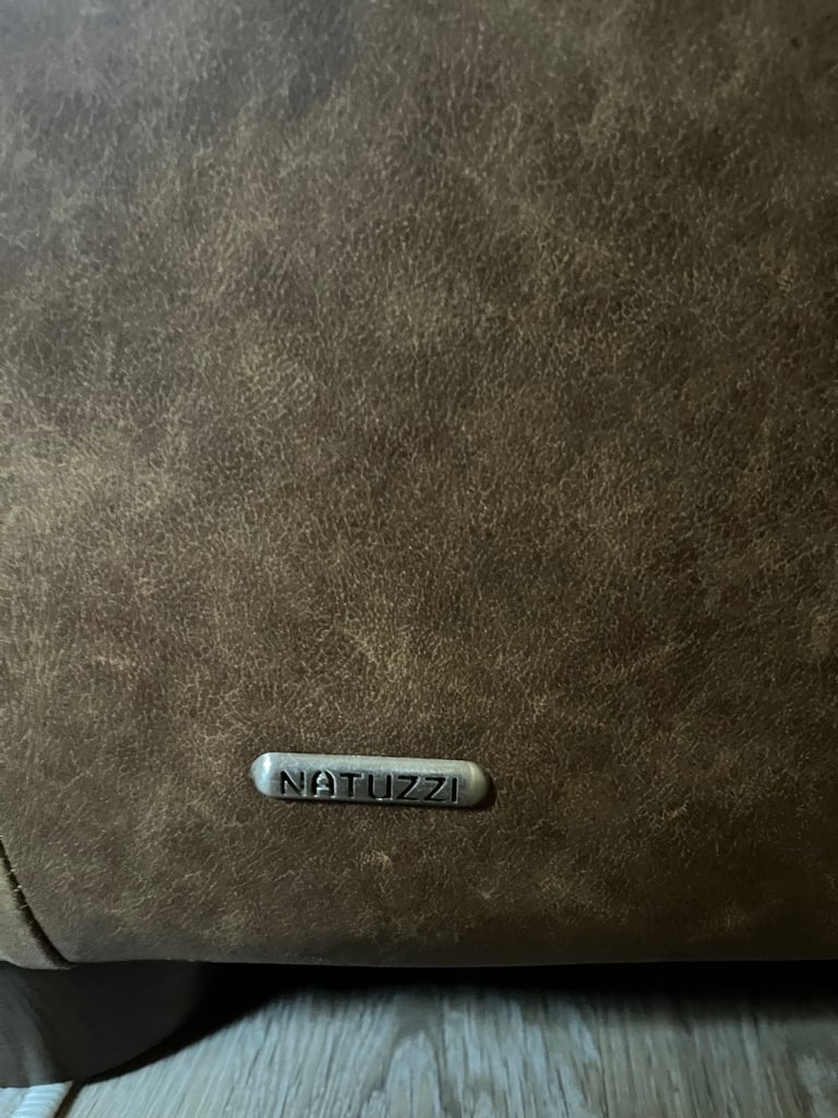 Free 3 seater brown Italian leather sofa 
