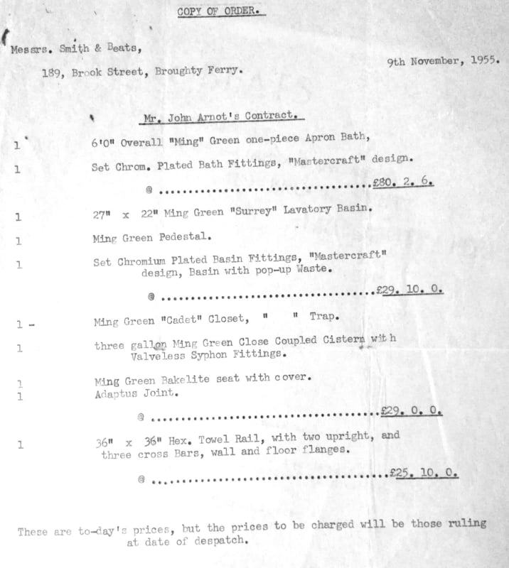 1950s cast iron bath and matching suite