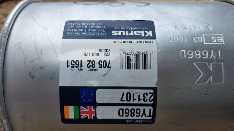 Toyota Yaris back box and tail pipe