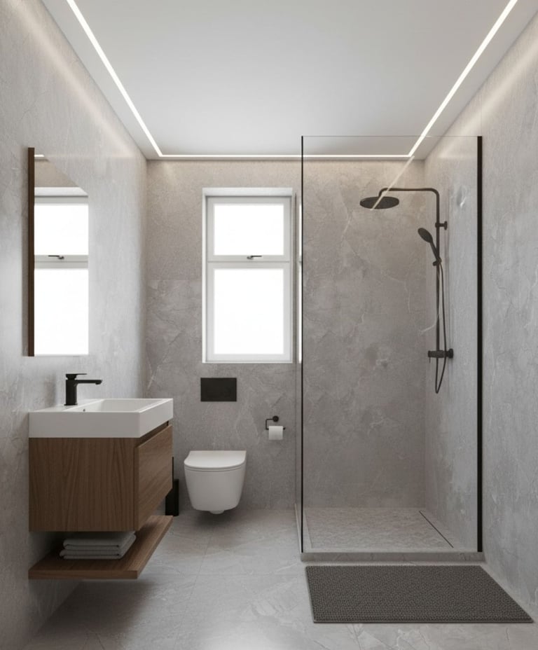 image for New Grey Slate Marble pvc Shower wall panel 2400x1000x10mm