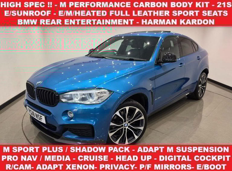 2018 18 BMW X6 3.0 40D M SPORT EDITION SUV 5DR AUTO XDRIVE EURO 6 (S/S) (313 PS)