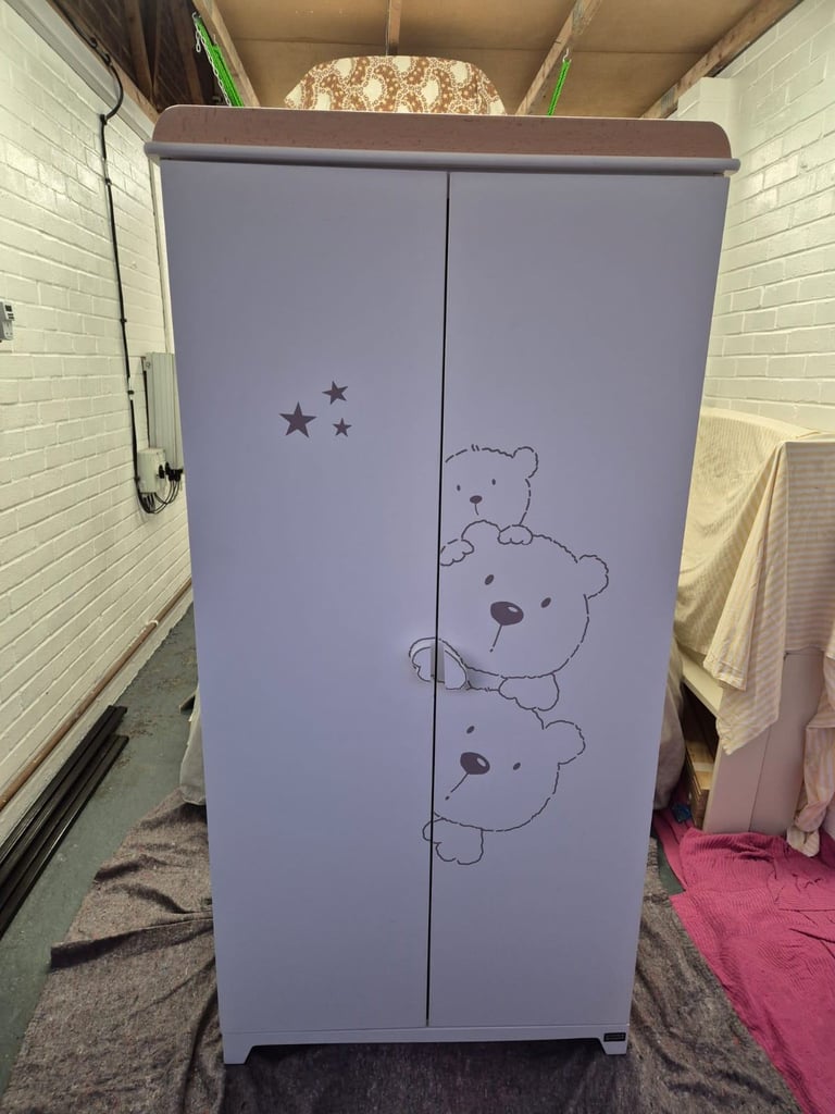 Tutti bambini wardrobe, changer, toy box and shelfd shelf