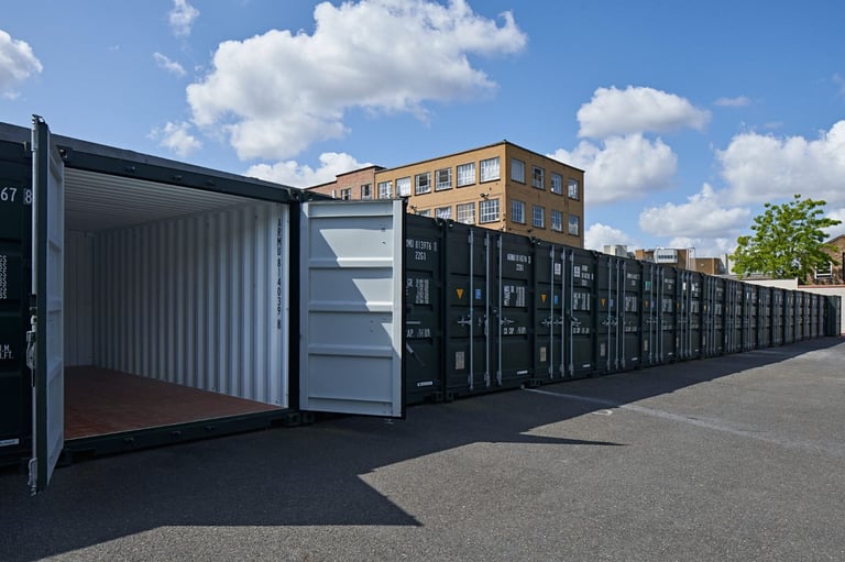 Low-cost storage in secure shipping containers in Docklands