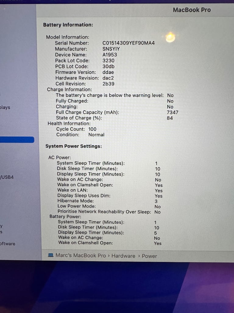 Macbook pro 2019 I9 15.4”
