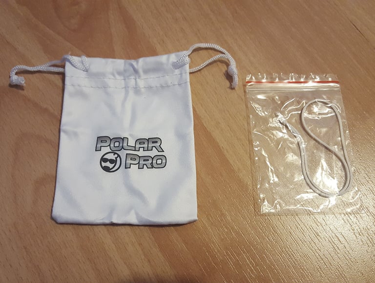 Action Camera Filter Soft Cleaning Cloth Carry Bag (white) & Leash / Tether - Brand New!