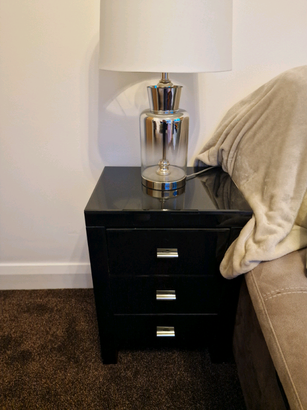 image for Black glass gloss cabinet 