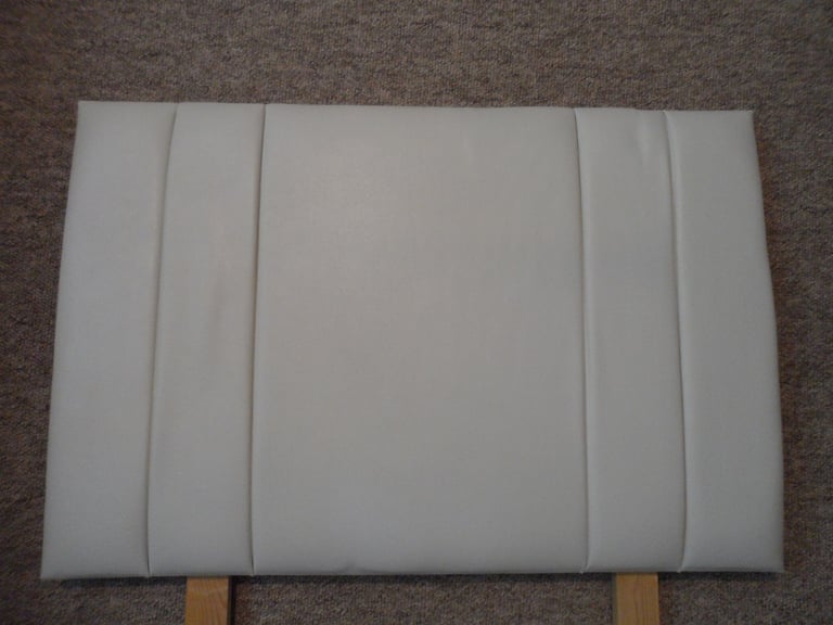 SMALL SINGLE BED HEADBOARD  WHITE CREAM FAUX LEATHER 2'6" 77CM