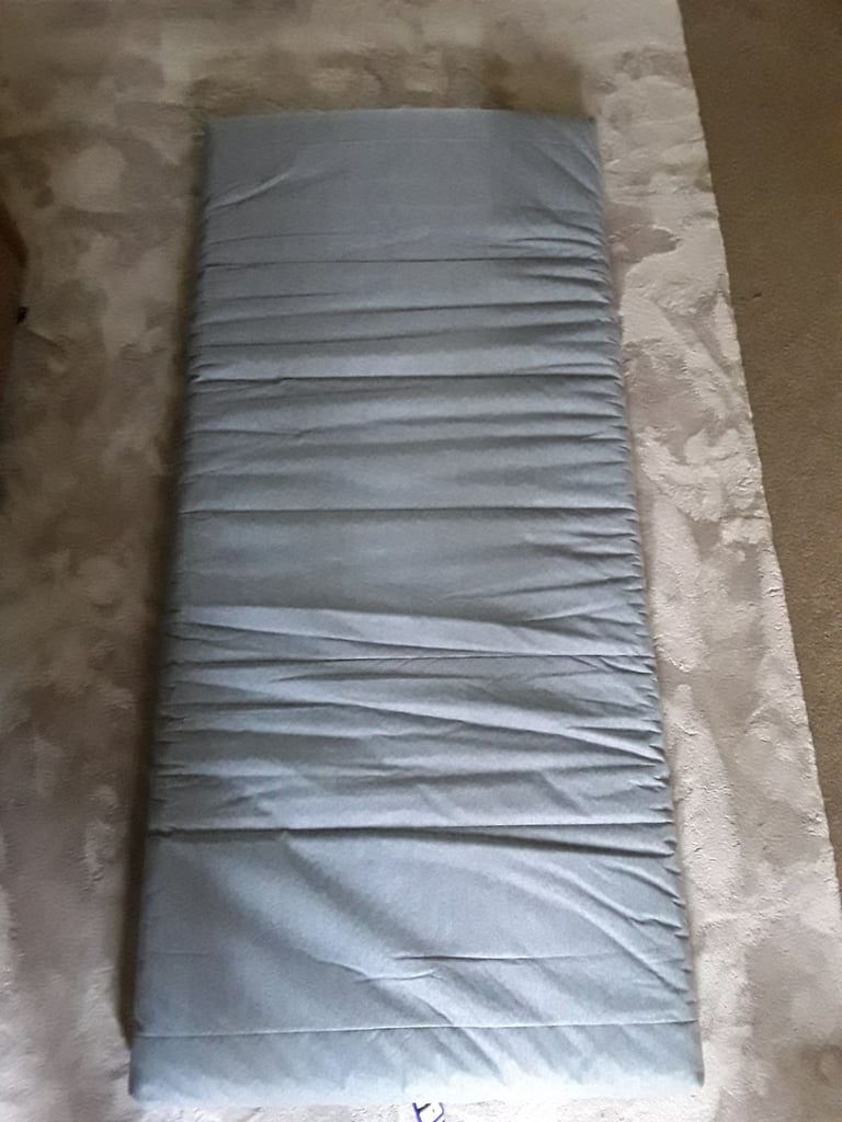 ÅGOTNES Foam mattress, firm/light blue/grey.