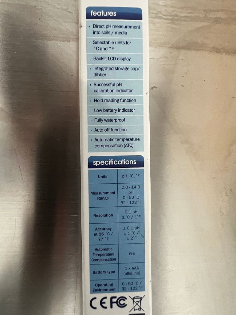 Bluelab Soil pH Pen – Boxed – Tested – Hydroponic / Soil Tester