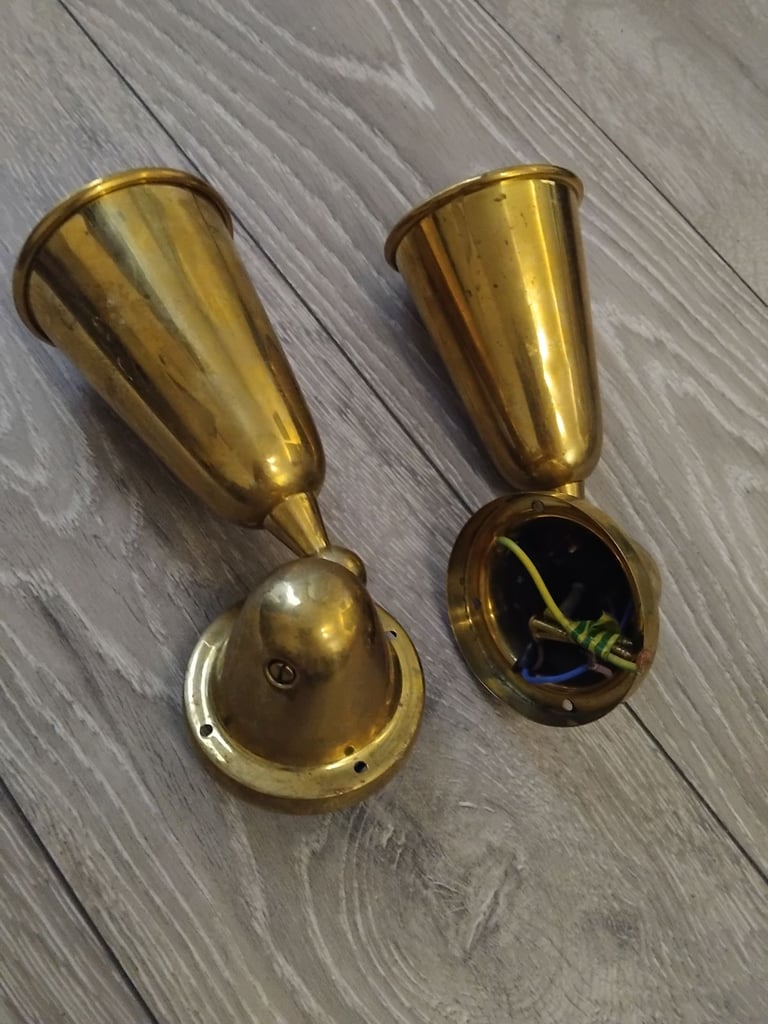 image for Beautiful  antique brass spotlights.pair 