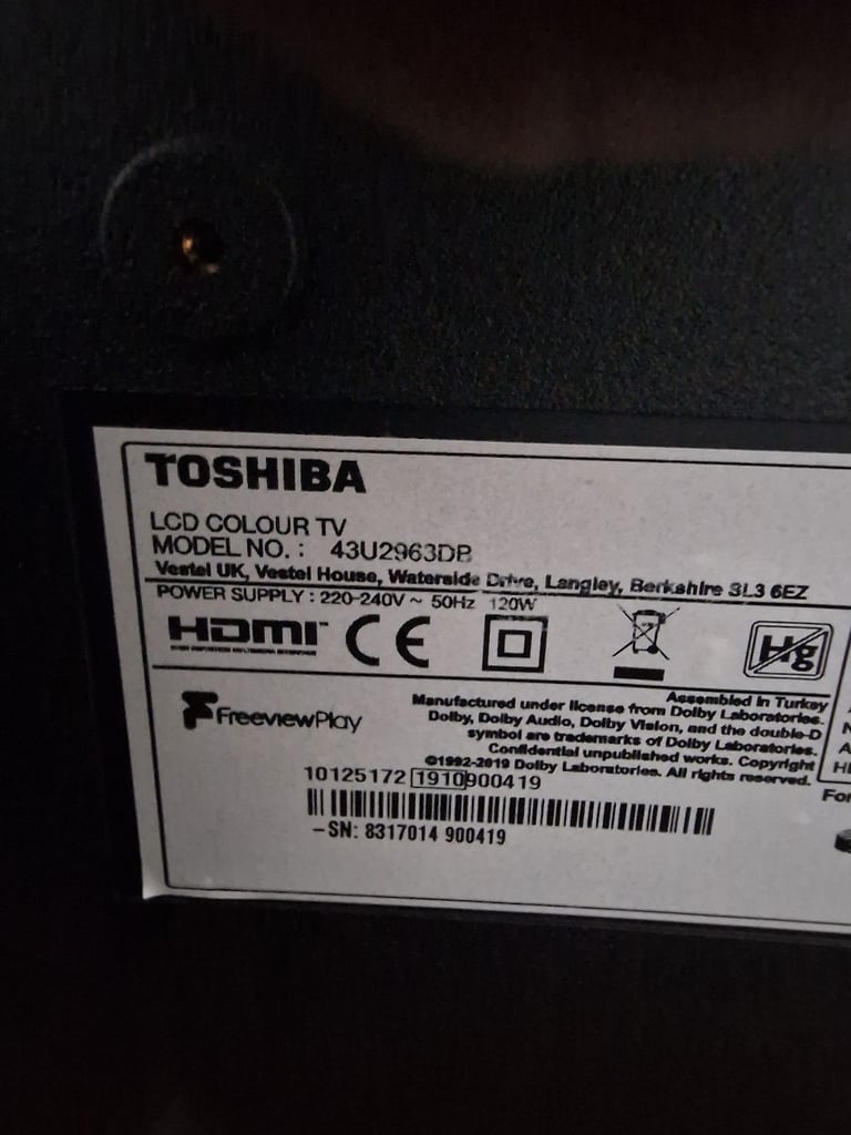 Toshiba Smart TV HDR 4K Ultra HD Led 43 inches for sale 